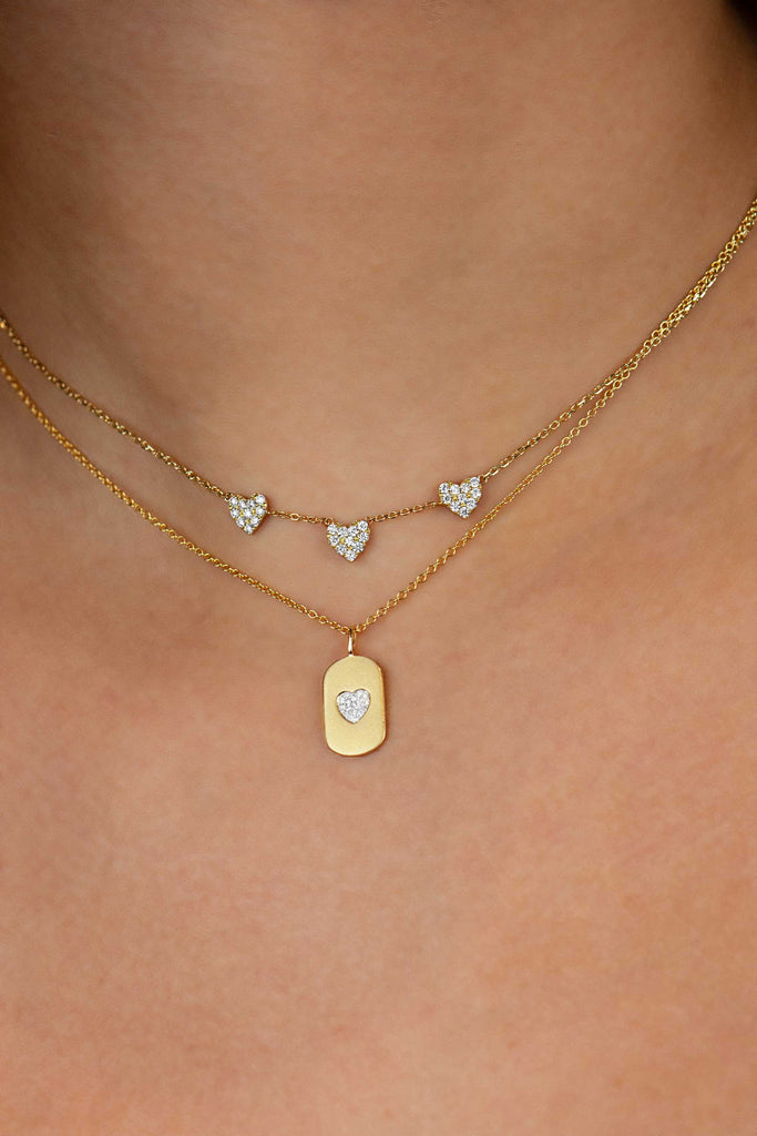 Trinity Diamond Hearts Necklace