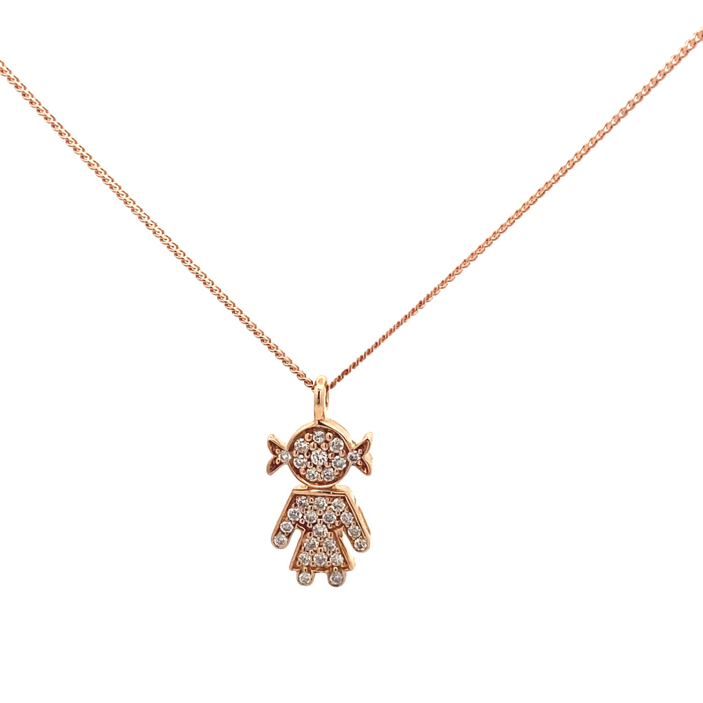 Girl Diamond Pendant Necklace
