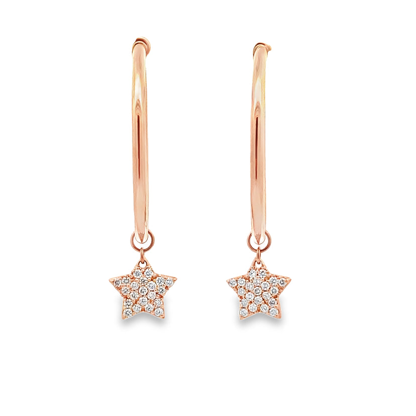 Diamond Stars Hoop Earrings