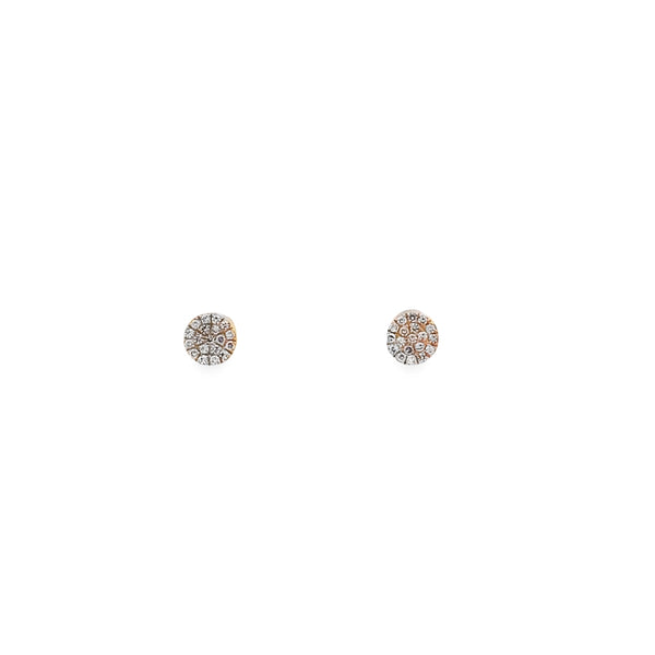 Diamond Disc Studs Earrings