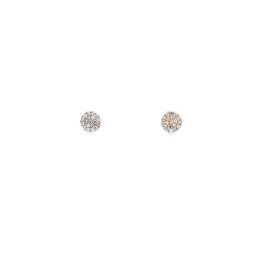 Diamond Disc Studs Earrings