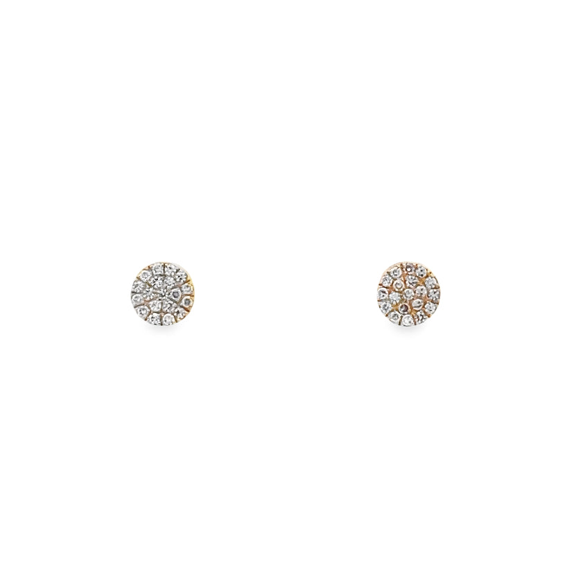 Diamond Disc Studs Earrings