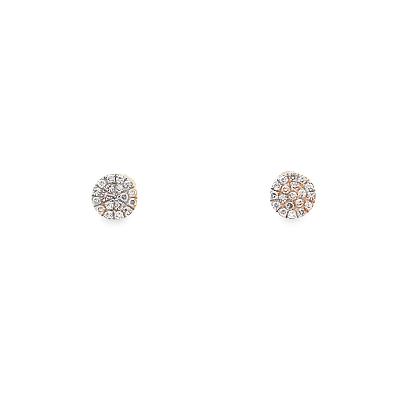 Diamond Disc Studs Earrings