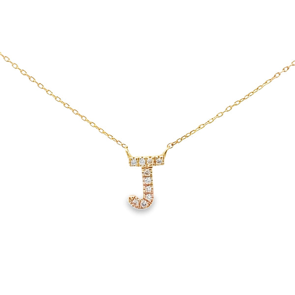 Diamond "J" Initial Pendant Necklace