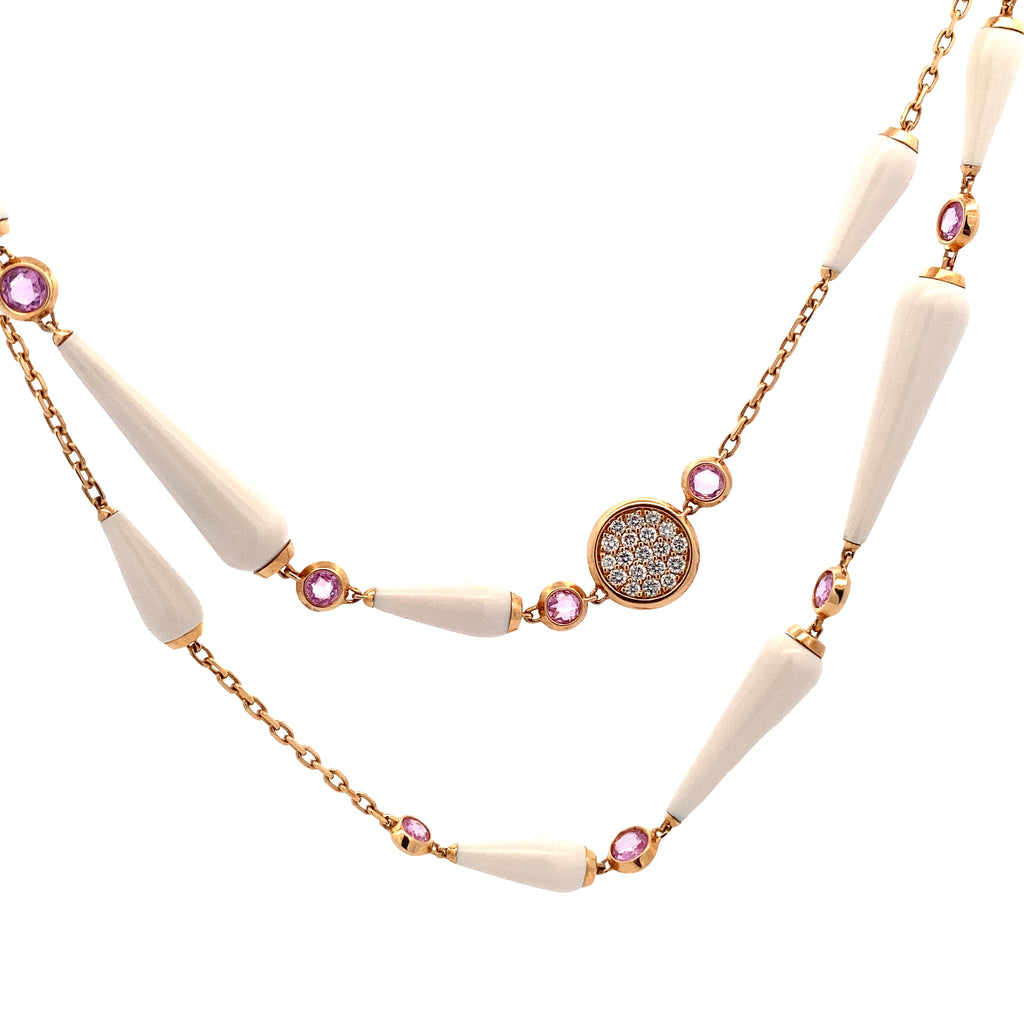 Crivelli Agate Long Diamond Necklace