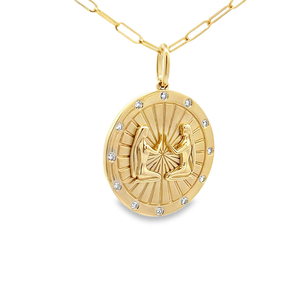 Gemini Gold Pendant Necklace