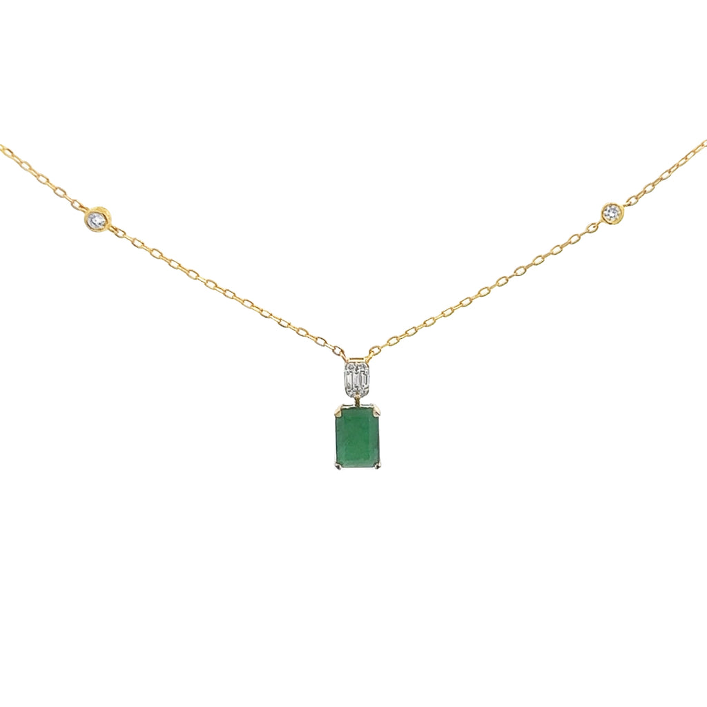 Regal Emerald With Diamond Necklace