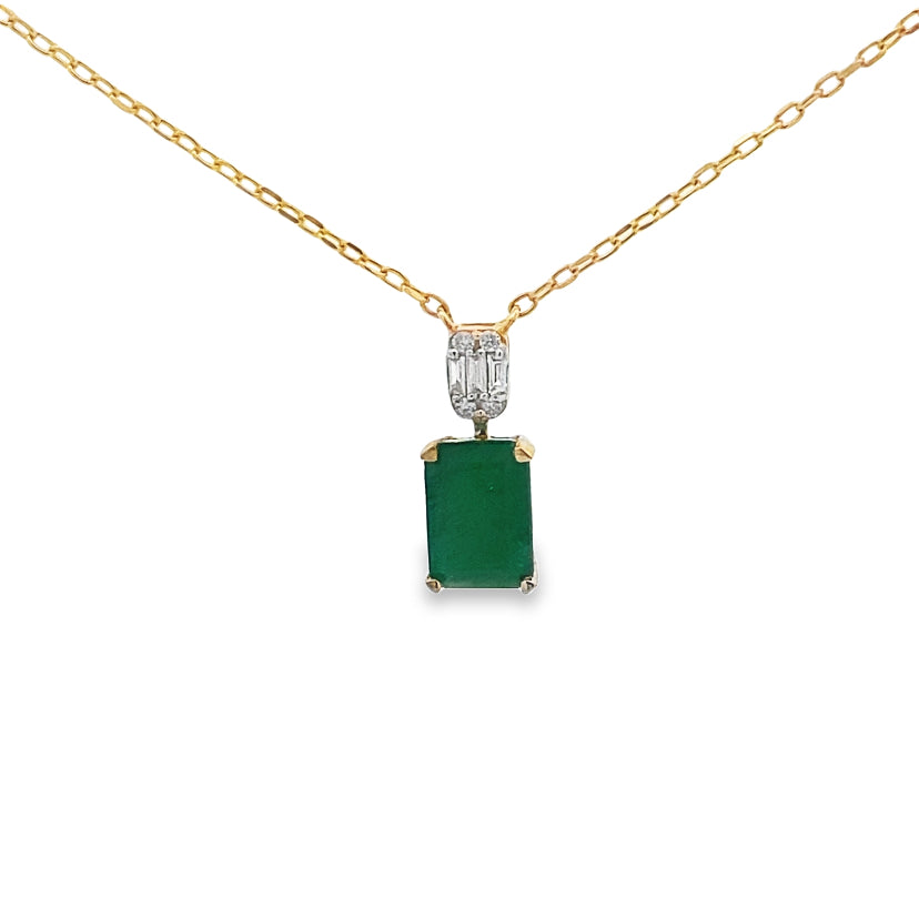 Regal Emerald With Diamond Necklace