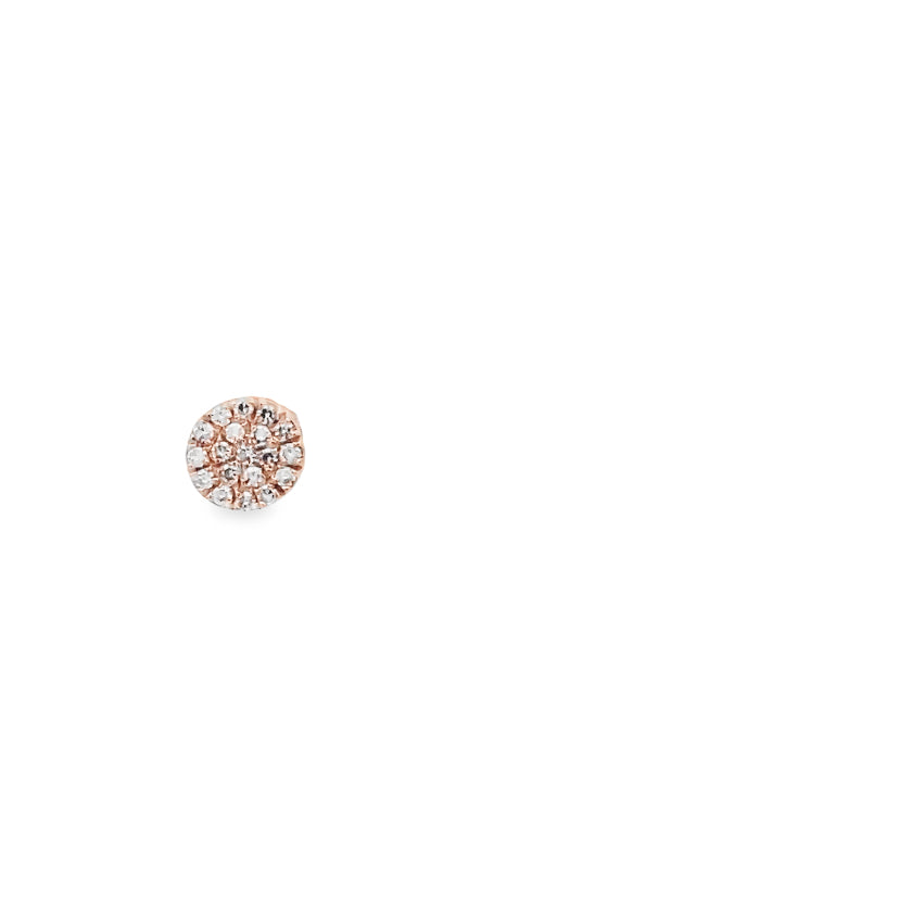 Diamond Disc Studs Earrings