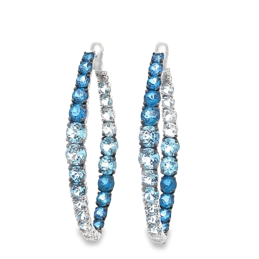 Topacio Azul Diamond Hoops by Brumani