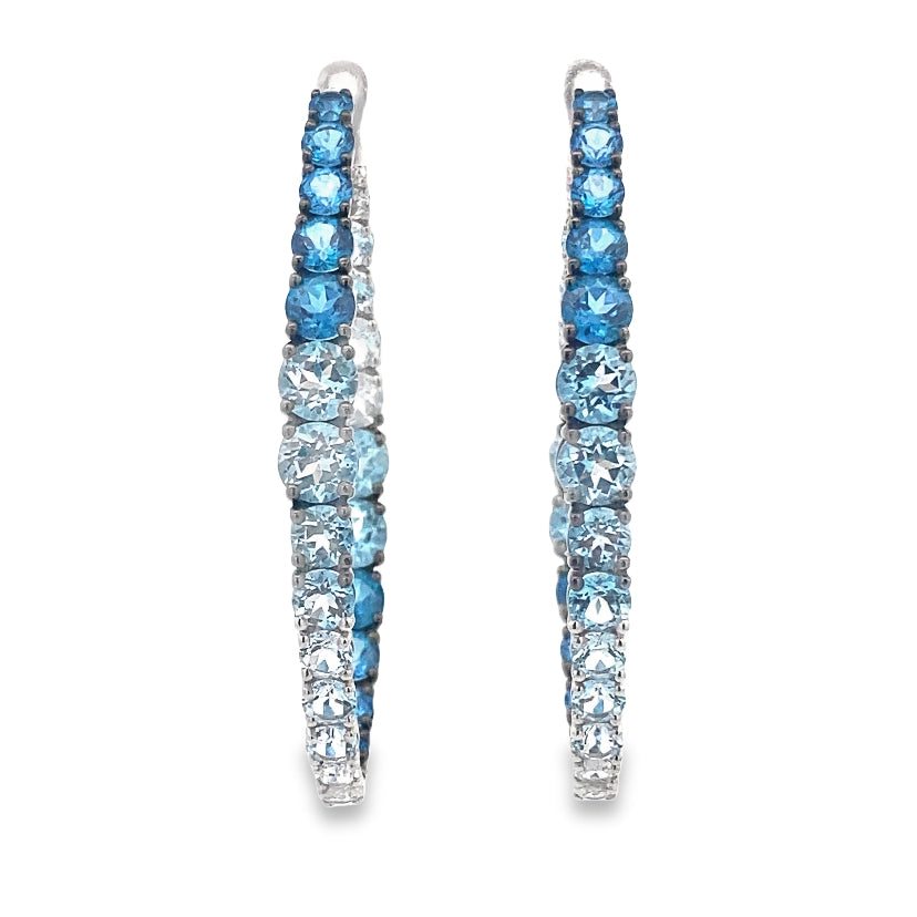 Topacio Azul Diamond Hoops by Brumani