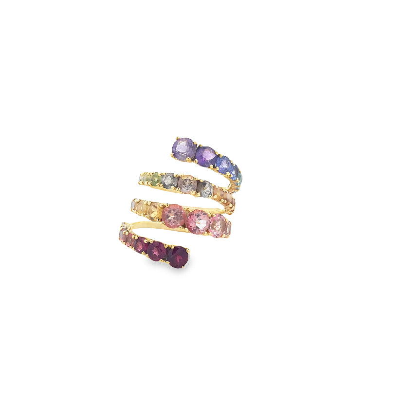 Rainbow Serenity Spiral Ring