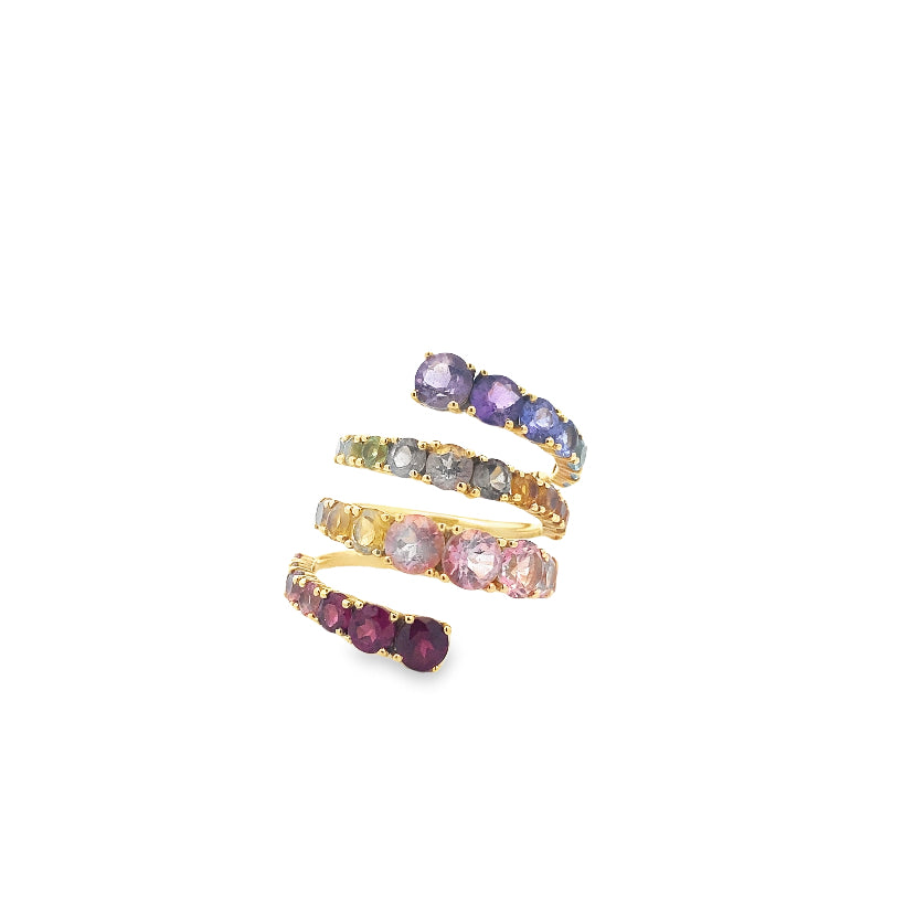 Rainbow Serenity Spiral Ring