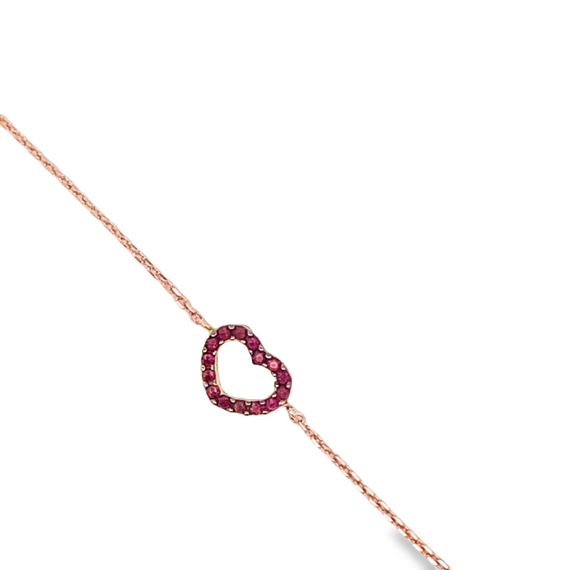 Crimson Love Heart Bracele