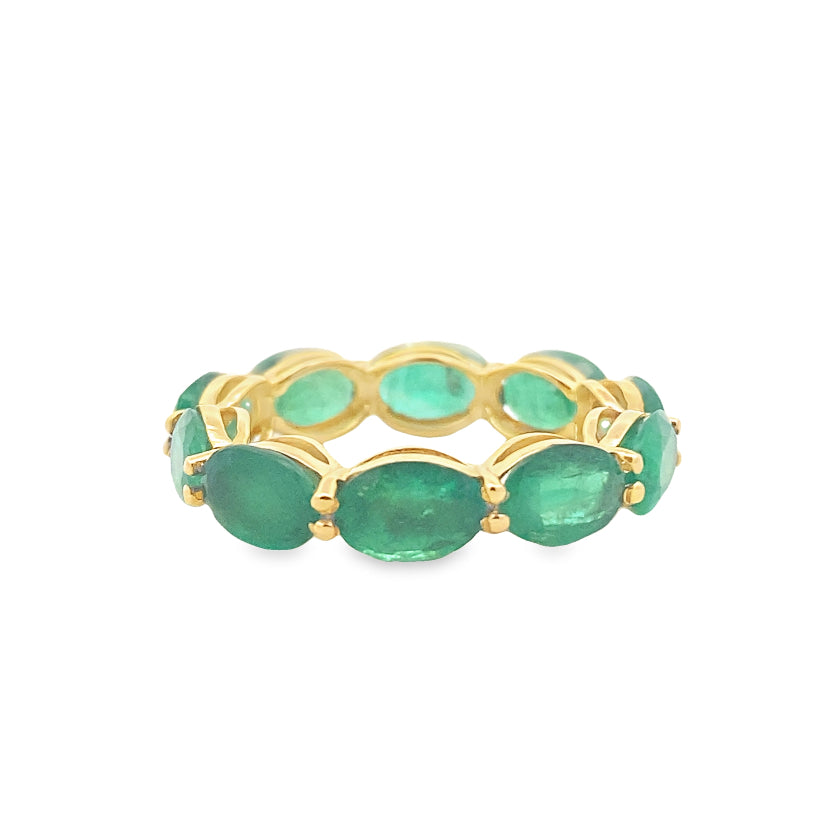 Golden Emerald Serenade Ring