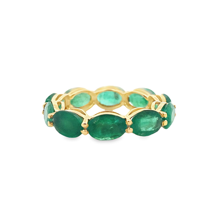 Golden Emerald Serenade Ring