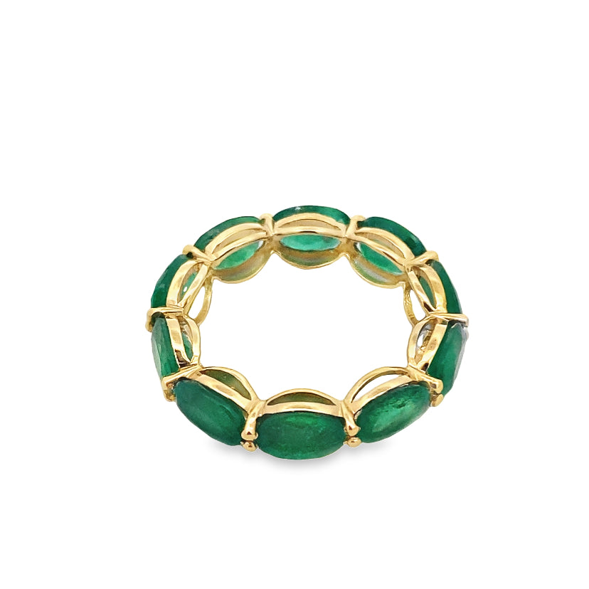 Golden Emerald Serenade Ring