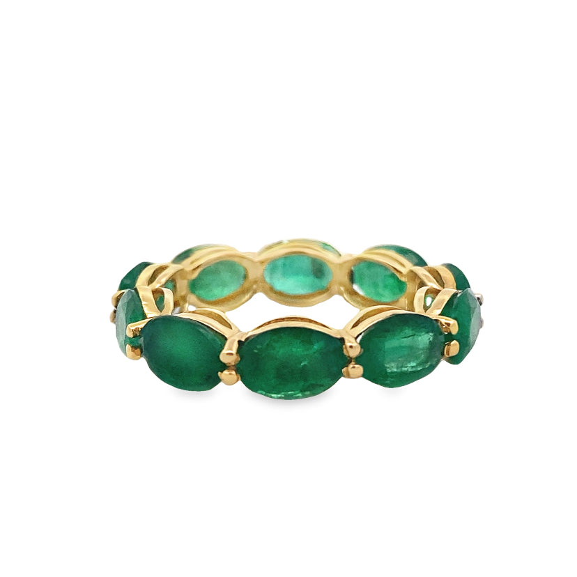 Golden Emerald Serenade Ring