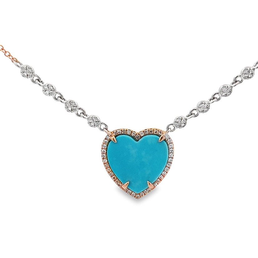 Bluebell Turquoise Heart Necklace