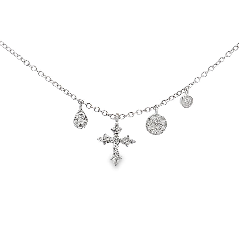 Radiant Diamond Cross Necklace