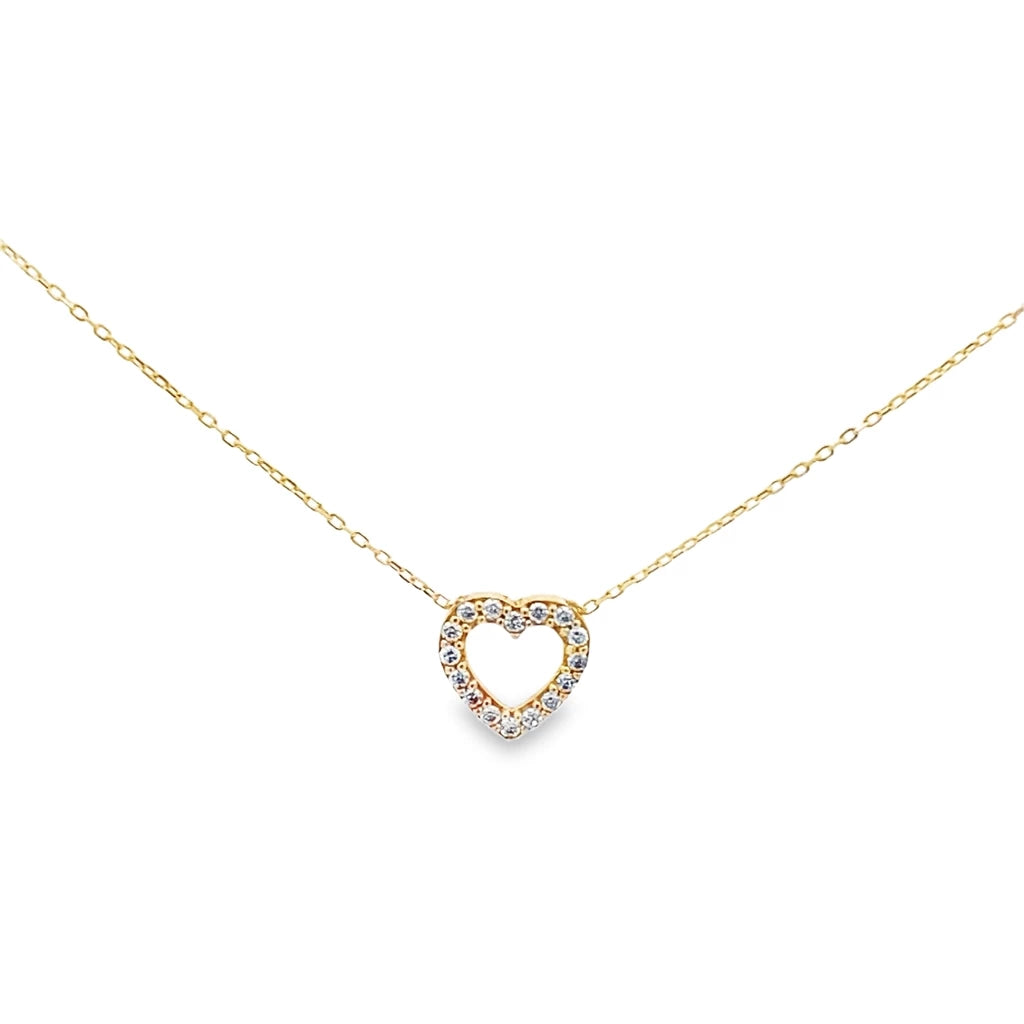 Heartfelt Gold Cz Necklace