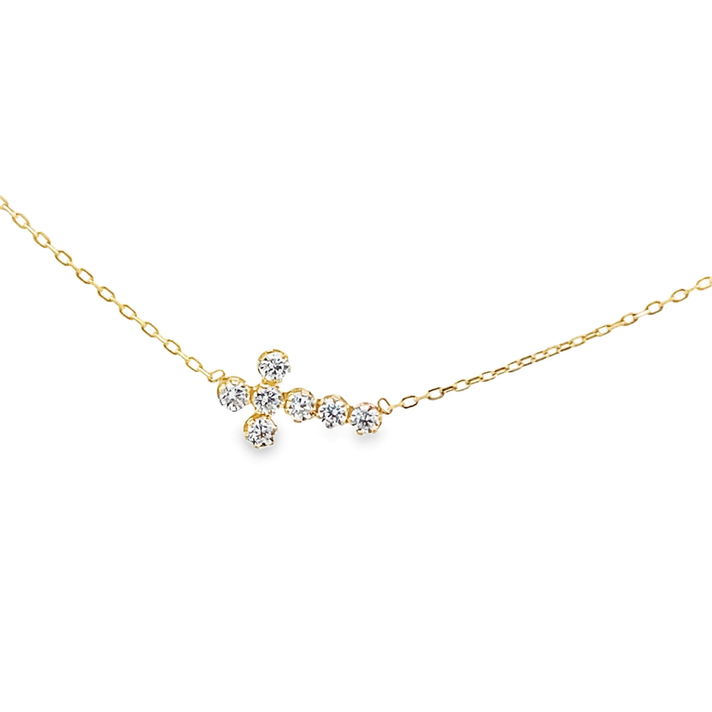 Radiant Cz Faith Cross Necklace