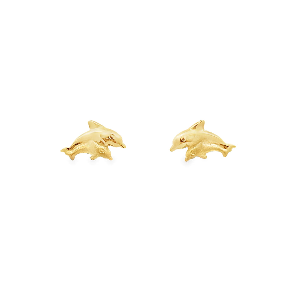 Double Baby Dolphin Studs