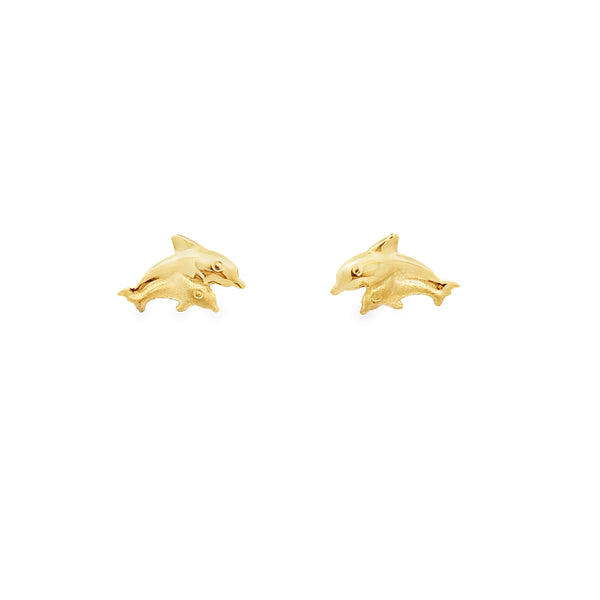 Double Baby Dolphin Studs