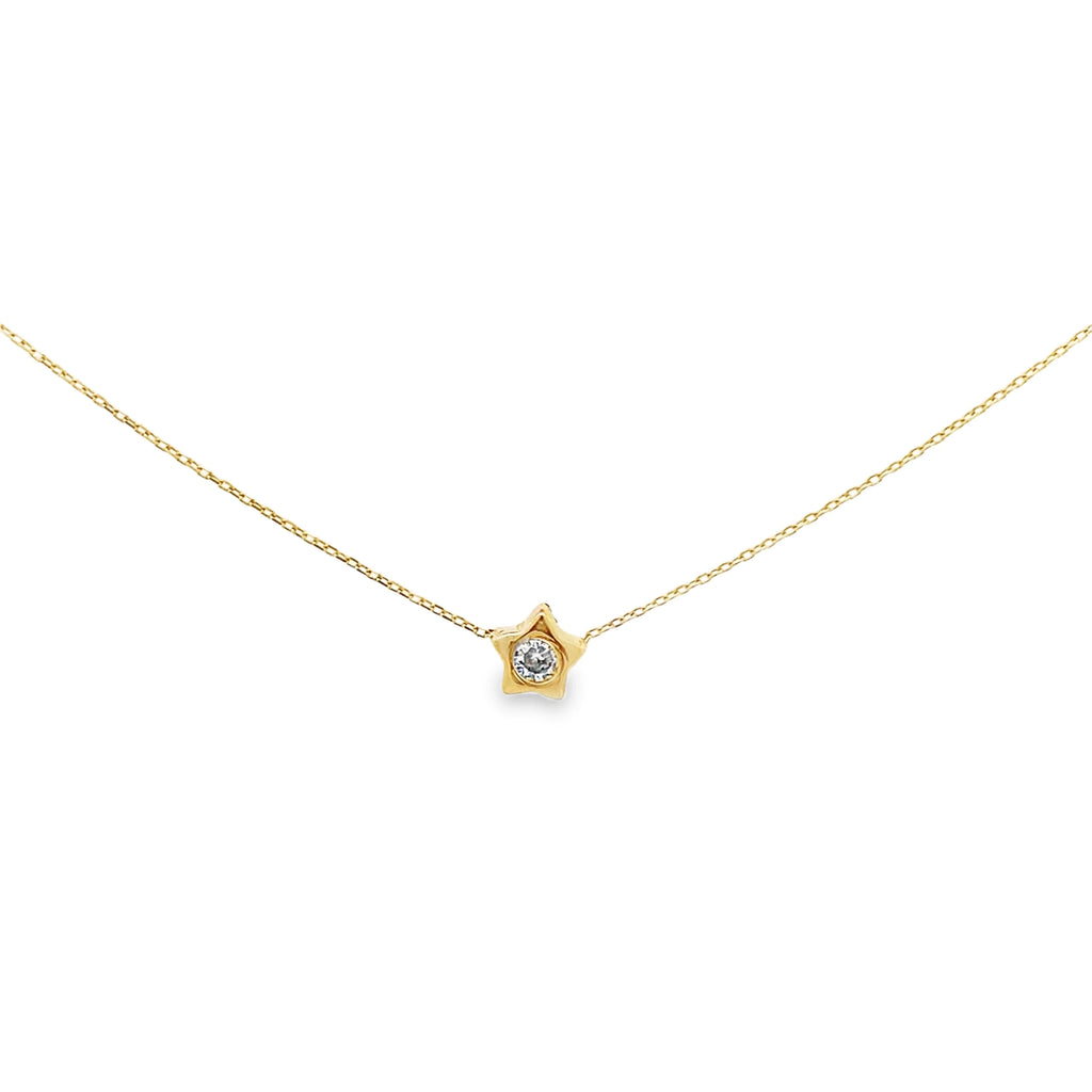 Radient Simplicity Cz Star Necklace