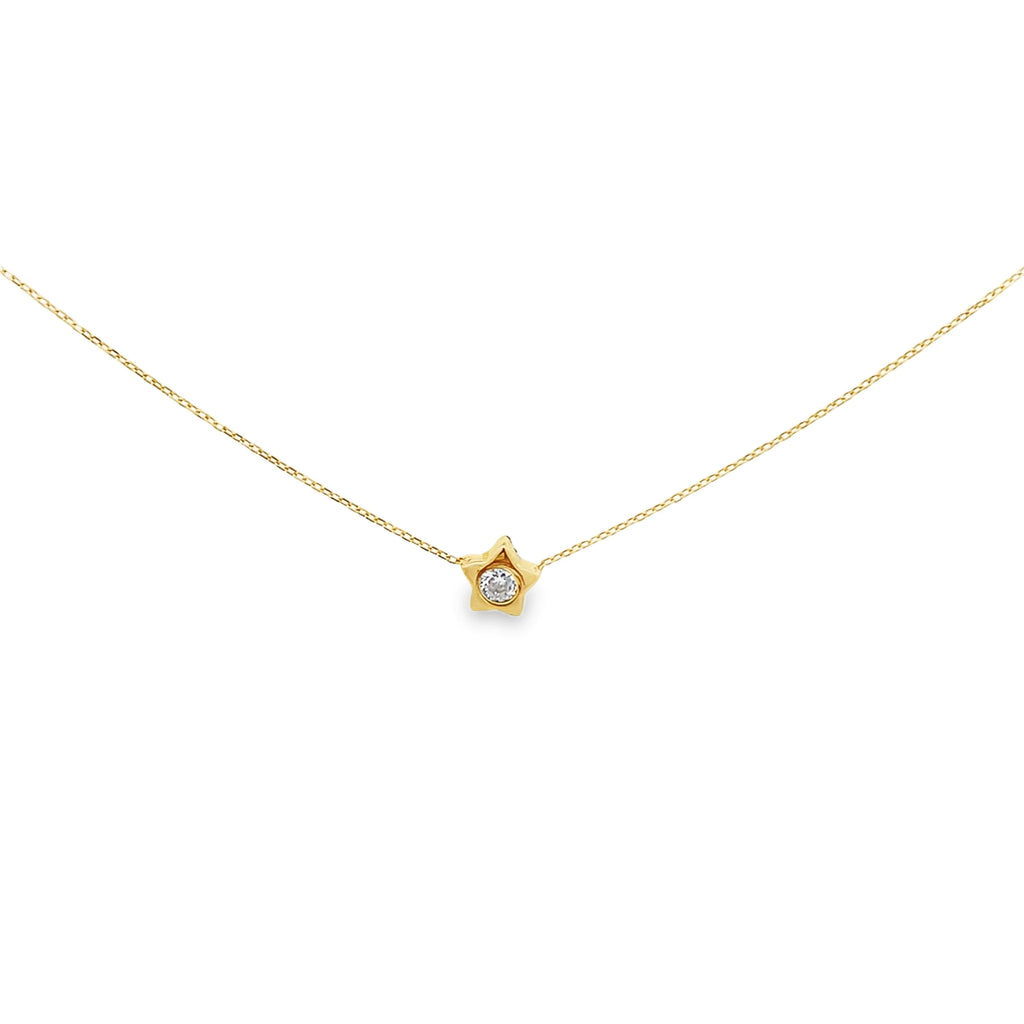 Radient Simplicity Cz Star Necklace