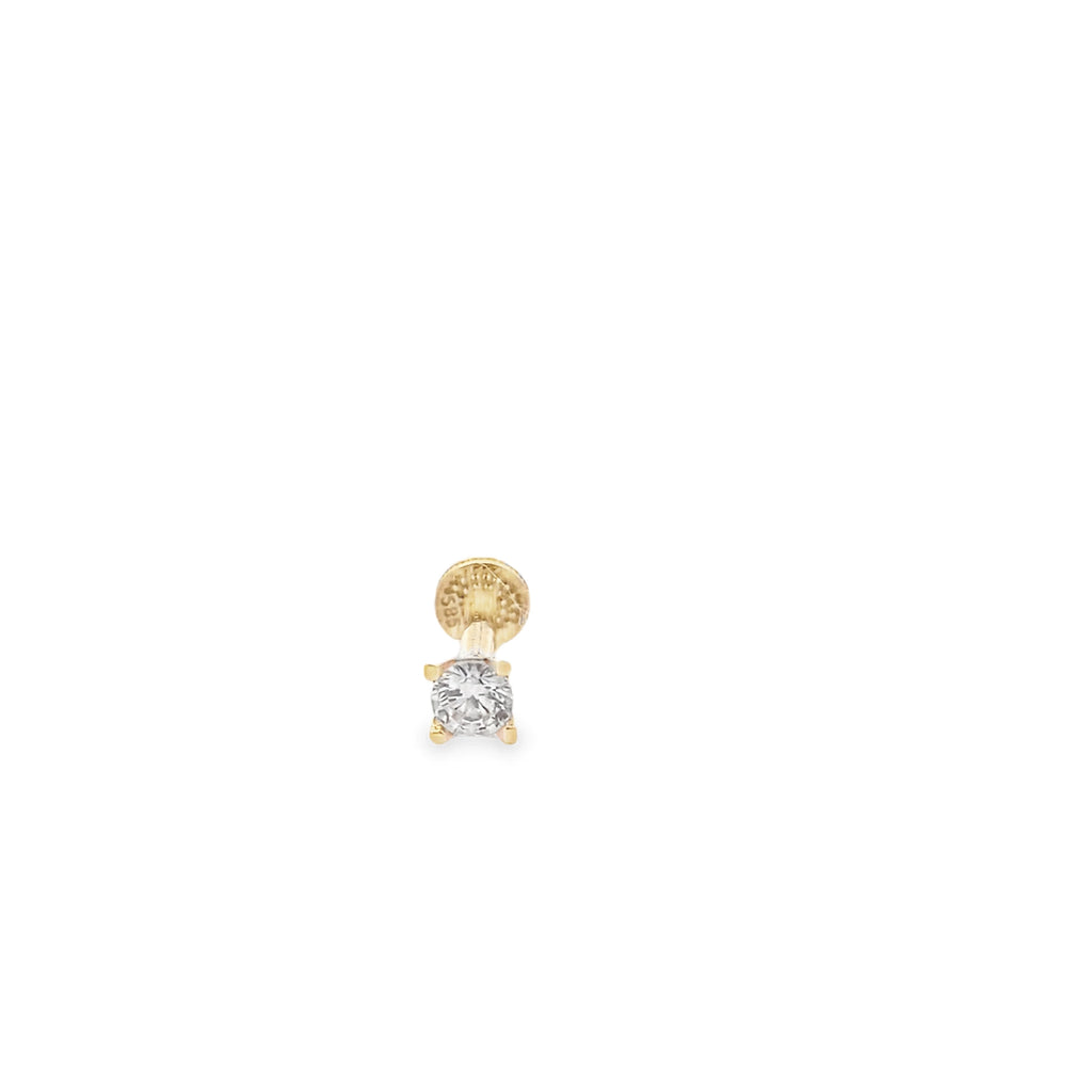 Single Cz Gold Piercing