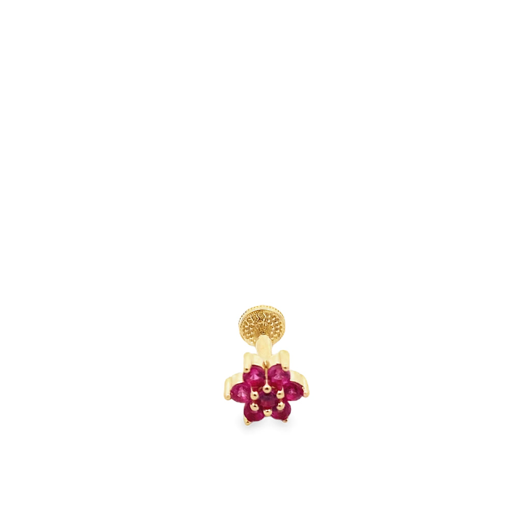 Ruby Flor Gold Piercing