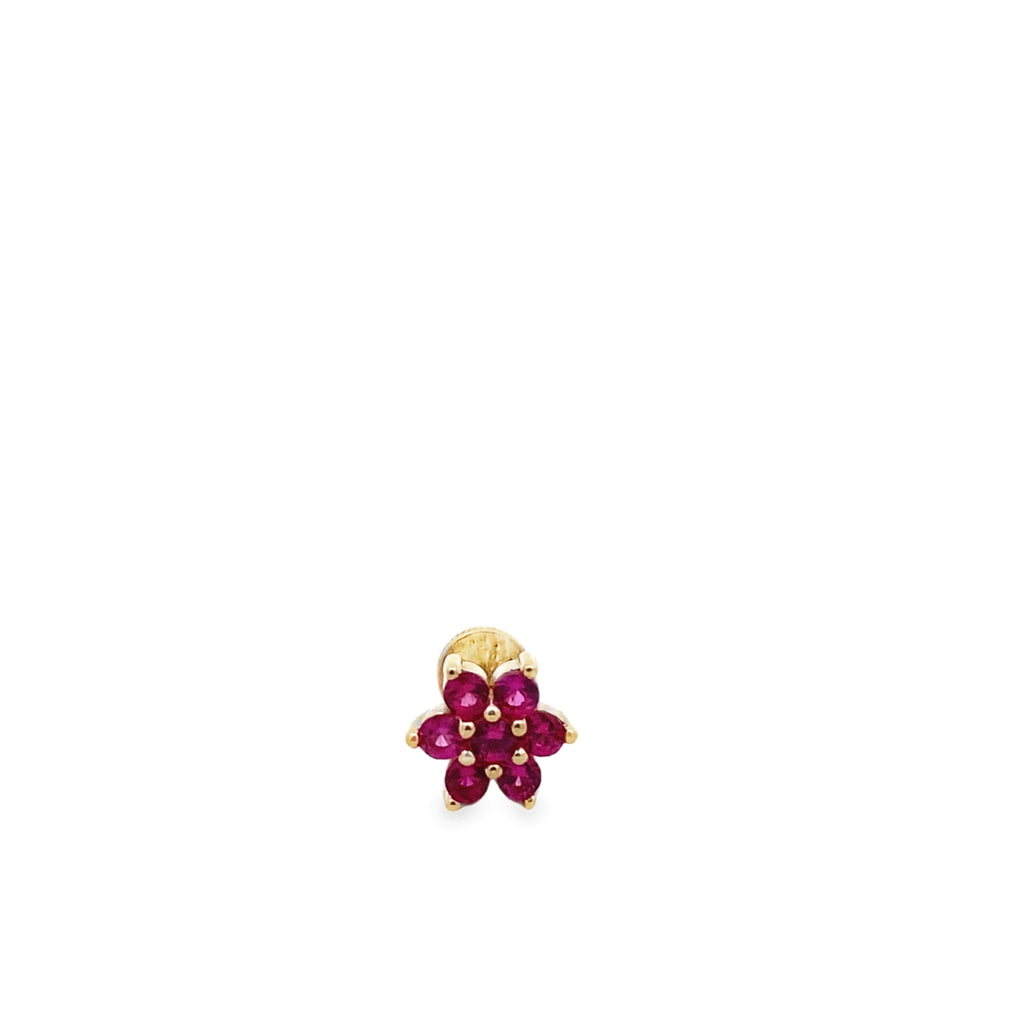 Ruby Flor Gold Piercing