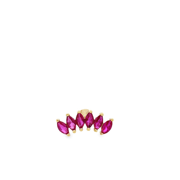 Ruby Spike Gold Piercing