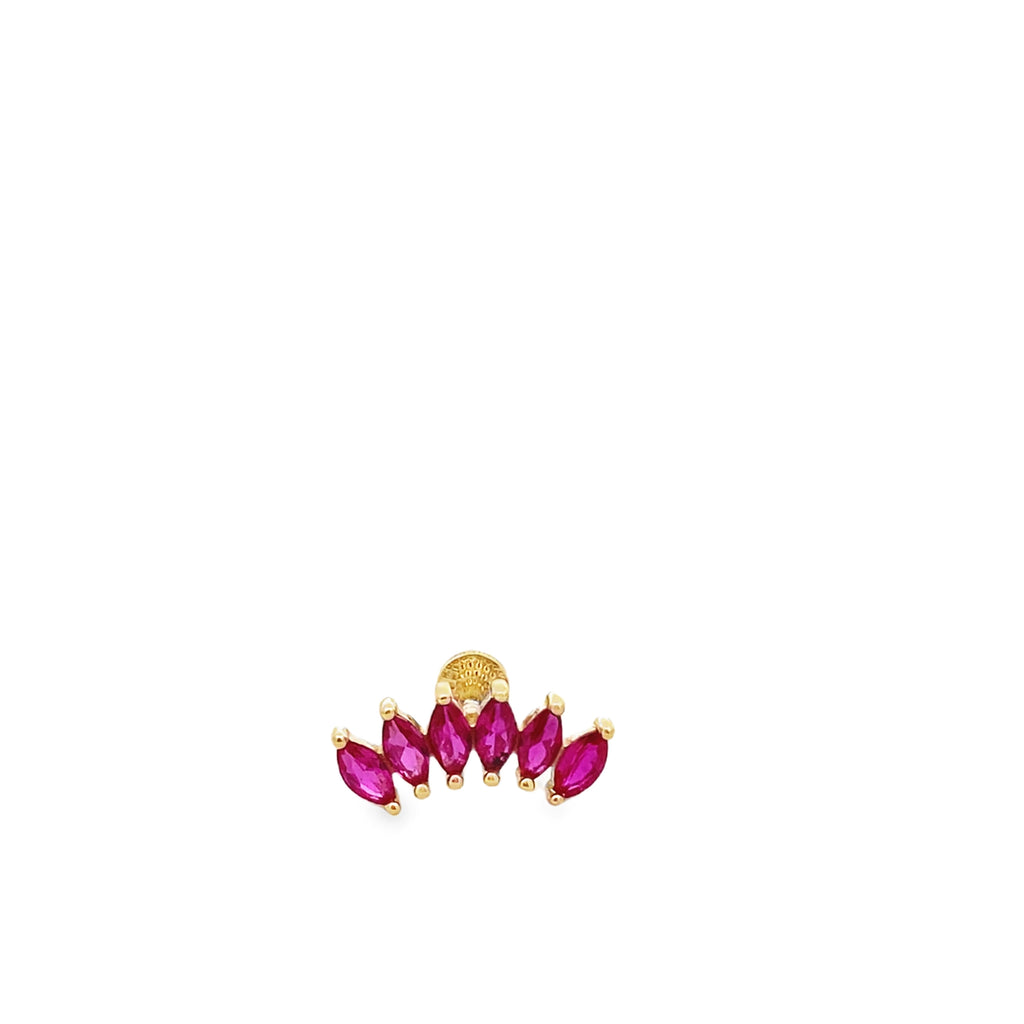 Ruby Spike Gold Piercing