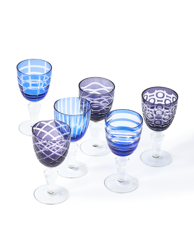 Wine Glass Cobalt Mix Set 6