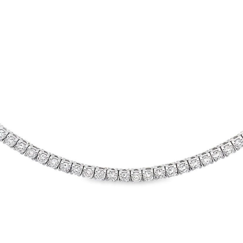 Round Diamond Tennis Necklace