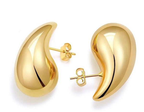 Gilded Rivulet Drop Gold Earrings