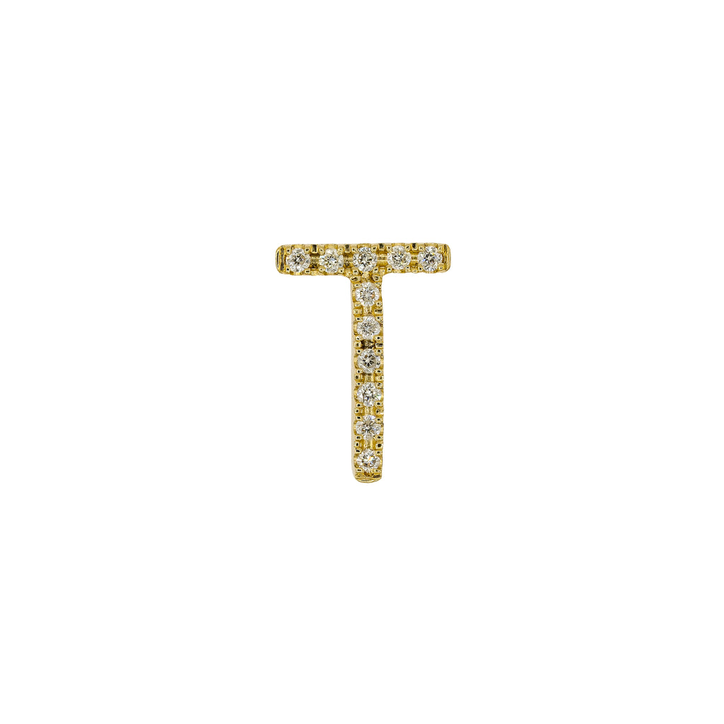 Diamond "T"  Initial Pendant