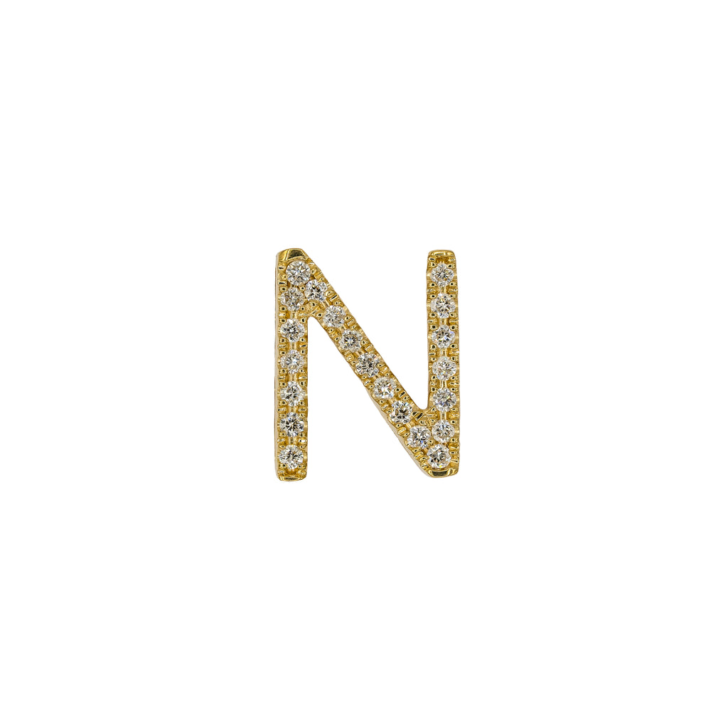 Diamond "N" Initial Pendant